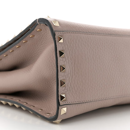 Valentino Garavani Grained Calfskin Rockstud Flip Lock Tote Poudre 10 of 13