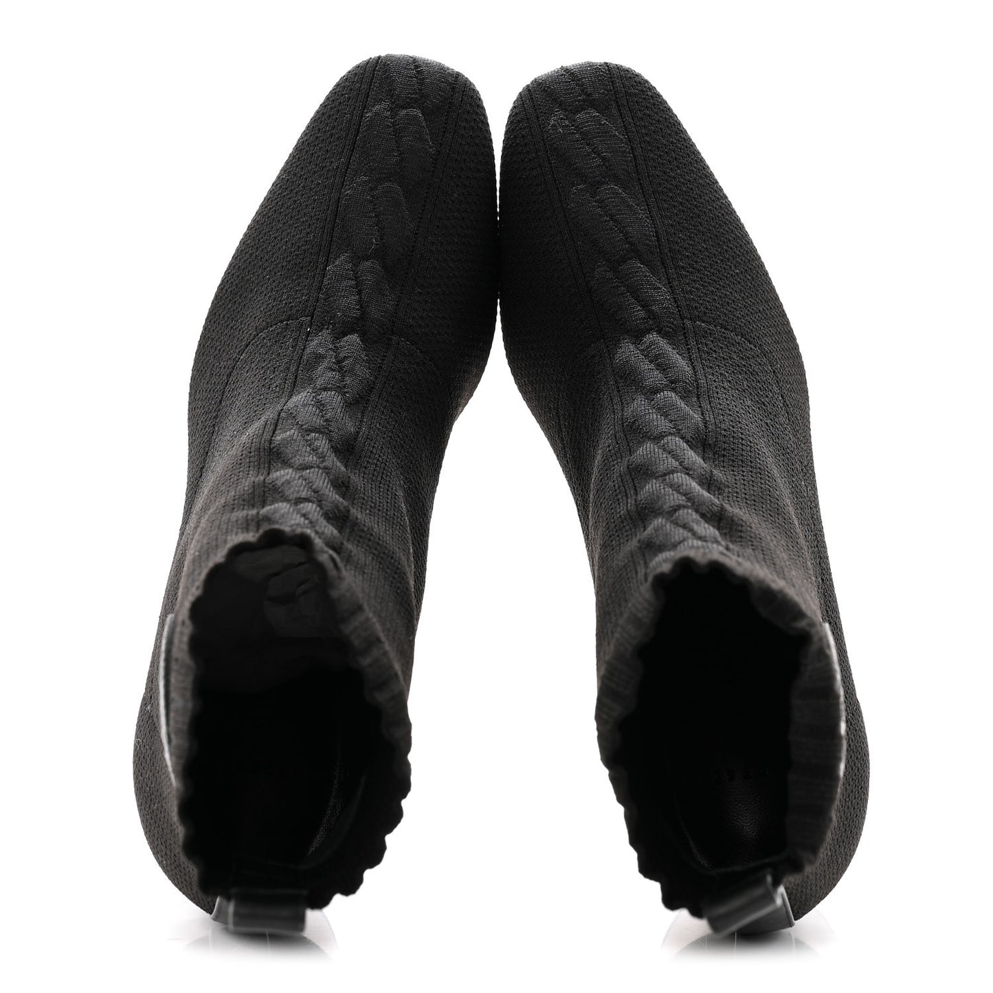 Knit Calfskin Volver 60 Ankle Boots 37 Black