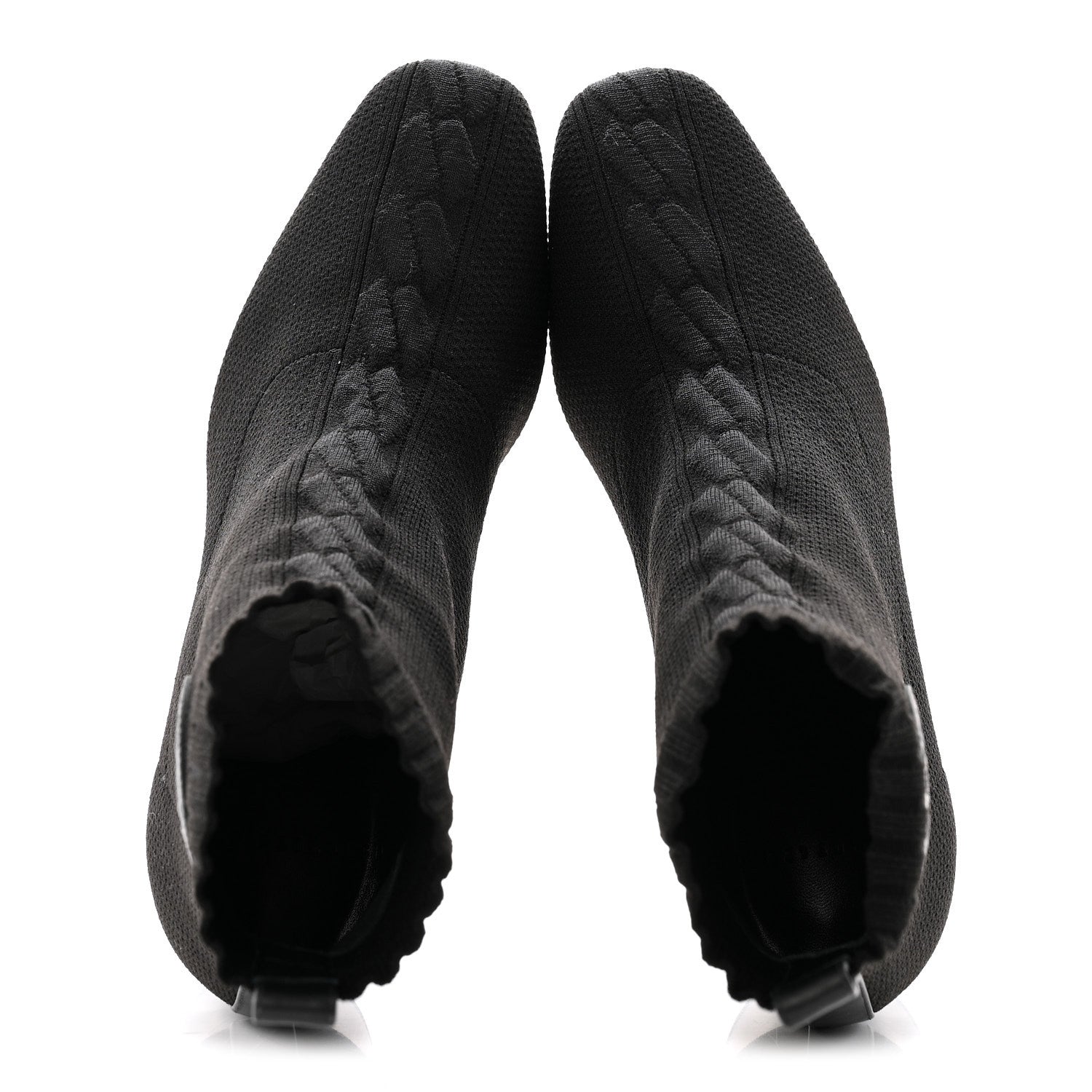 Hermes Knit Calfskin Volver 60 Ankle Boots 37 Black 2 of 10