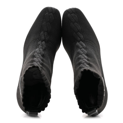 Hermes Knit Calfskin Volver 60 Ankle Boots 37 Black 2 of 10