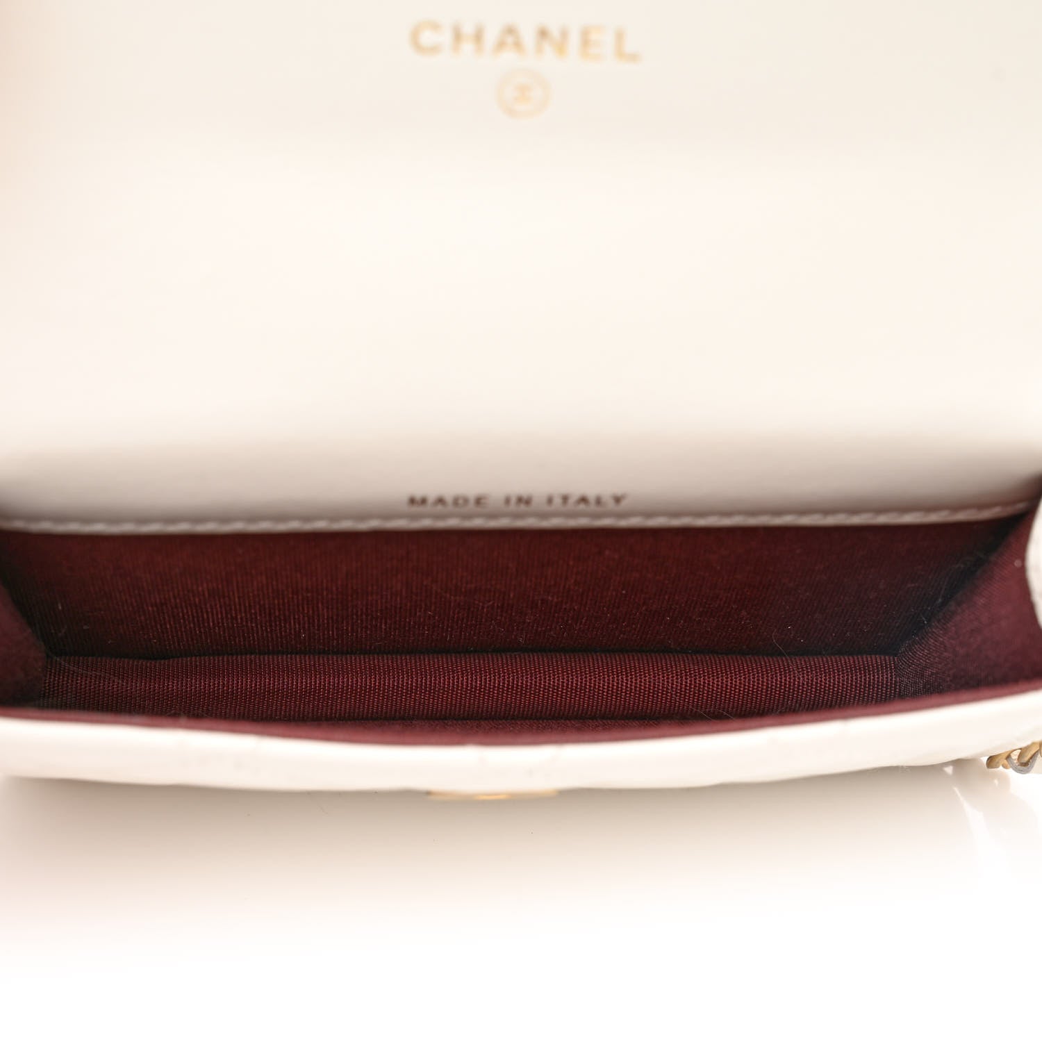 Chanel Calfskin Quilted Perfect Fit Coin Purse With Chain White 5 of 11
