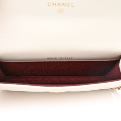 Chanel Calfskin Quilted Perfect Fit Coin Purse With Chain White 5 of 11