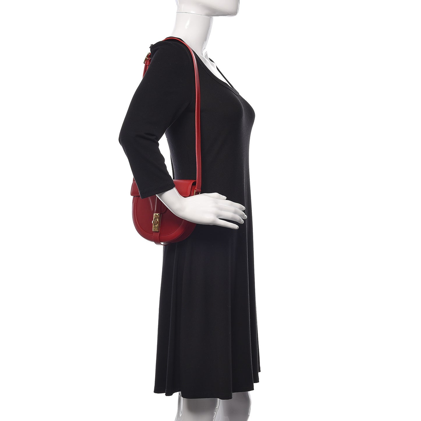 Satinated Calfskin Besace Small 16 Red