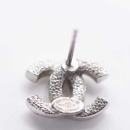 Chanel Crystal Mini Timeless CC Earrings Silver 4 of 5