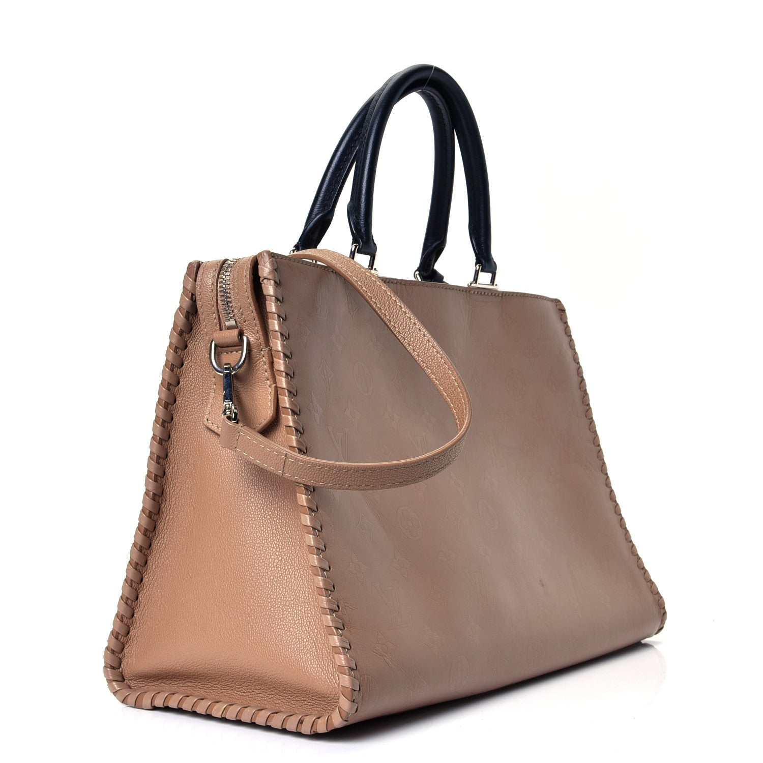 Louis Vuitton Monogram Cuir Plume Very One Zipped Tote Sesame Creme 2 of 4