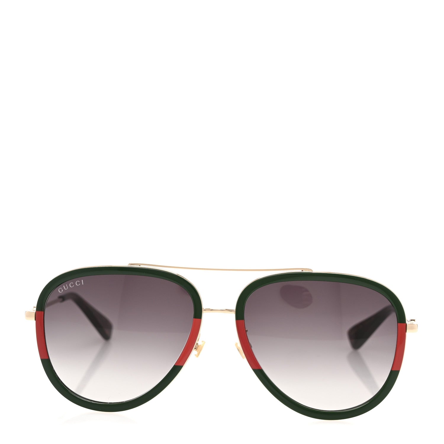 Gucci Web Aviator Sunglasses GG0062S Green Red 2 of 8
