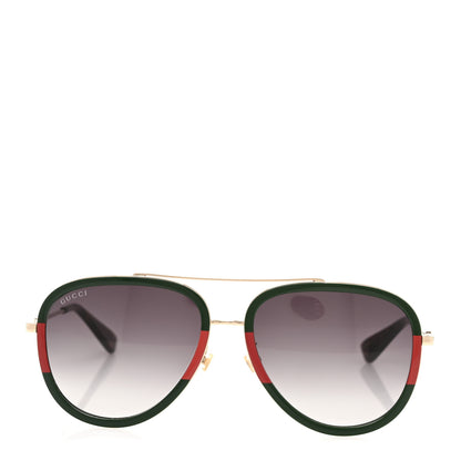 Gucci Web Aviator Sunglasses GG0062S Green Red 2 of 8