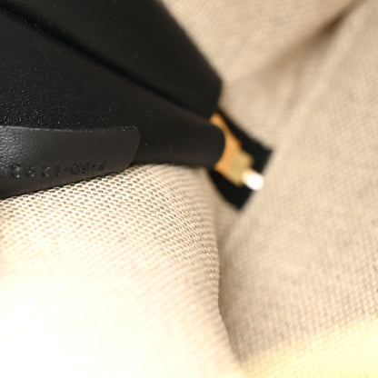 Celine Canvas Calfskin Triomphe Embroidered Clutch On Chain Black 7 of 11