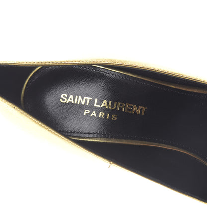 Saint Laurent Calfskin Opyum 100 Pumps 36.5 Gold 7 of 10