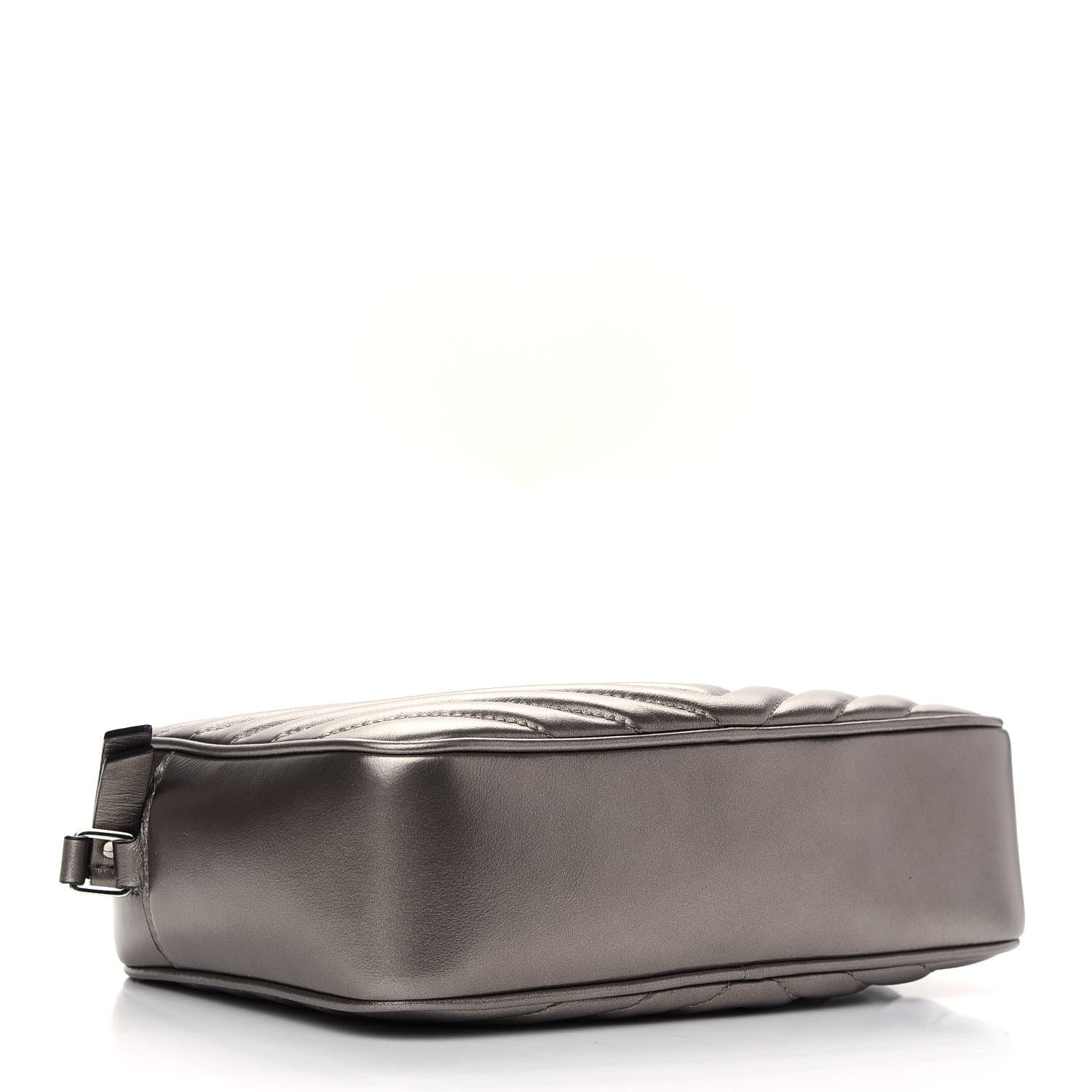 Saint Laurent Metallic Calfskin Matelasse Monogram Lou Camera Bag Silver 4 of 9