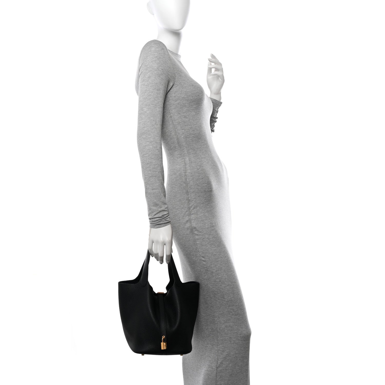 Hermes Taurillon Clemence Picotin Lock 22 MM Black 2 of 10