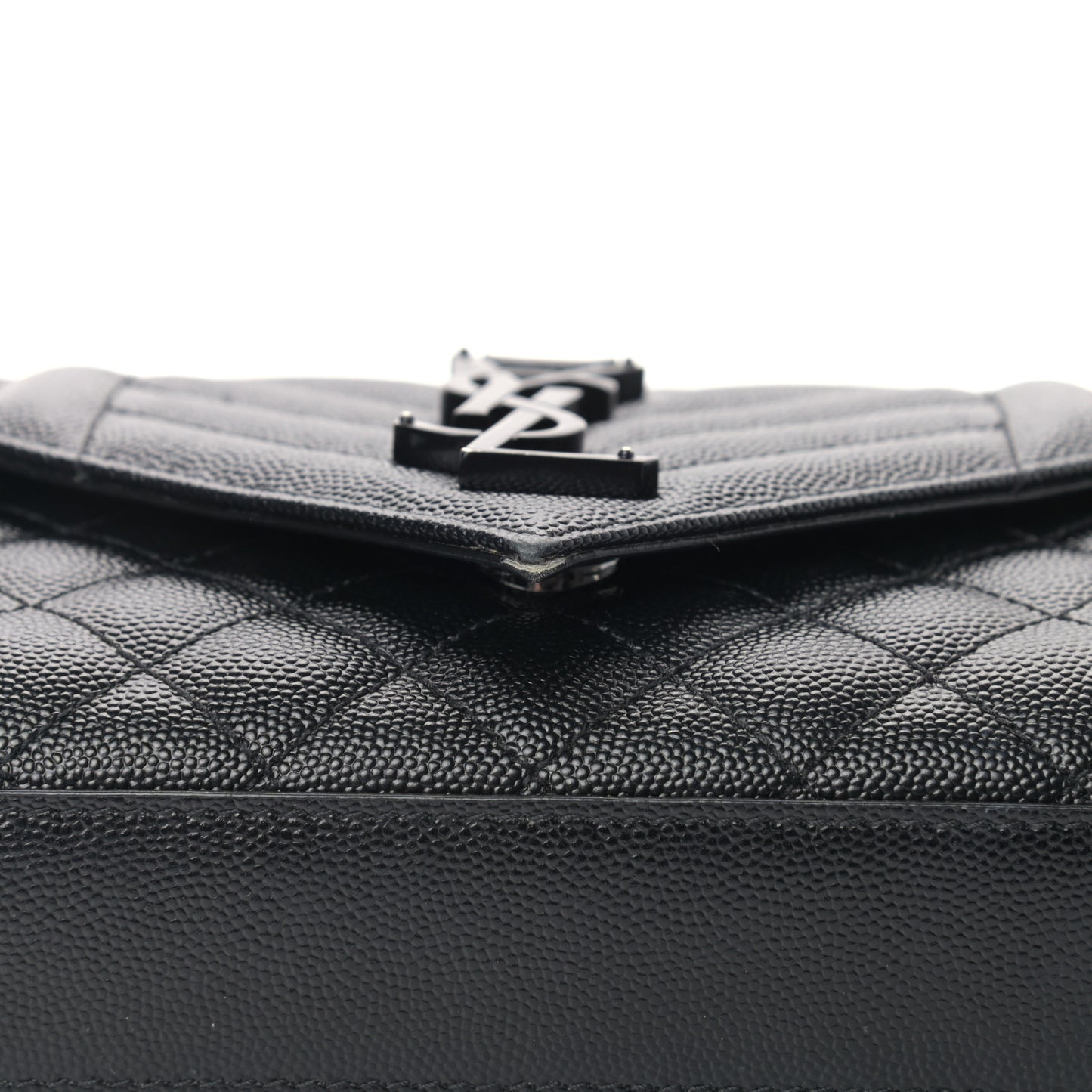 Grain De Poudre Textured Mixed Matelasse Triquilt Small Monogram Satchel Black
