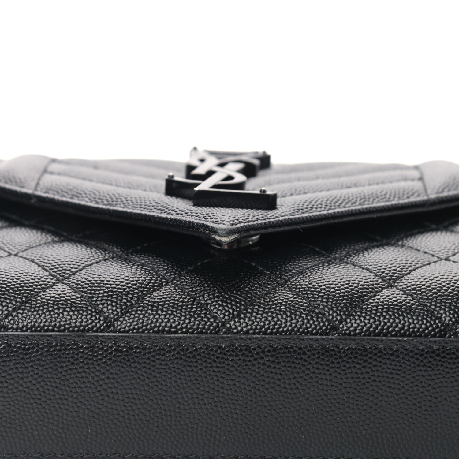 Saint Laurent Grain De Poudre Textured Mixed Matelasse Triquilt Small Monogram Satchel Black 11 of 11