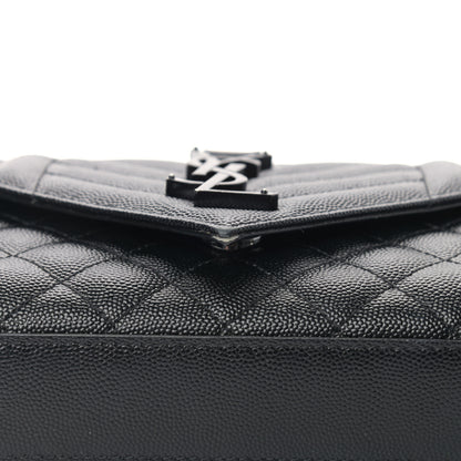 Saint Laurent Grain De Poudre Textured Mixed Matelasse Triquilt Small Monogram Satchel Black 11 of 11