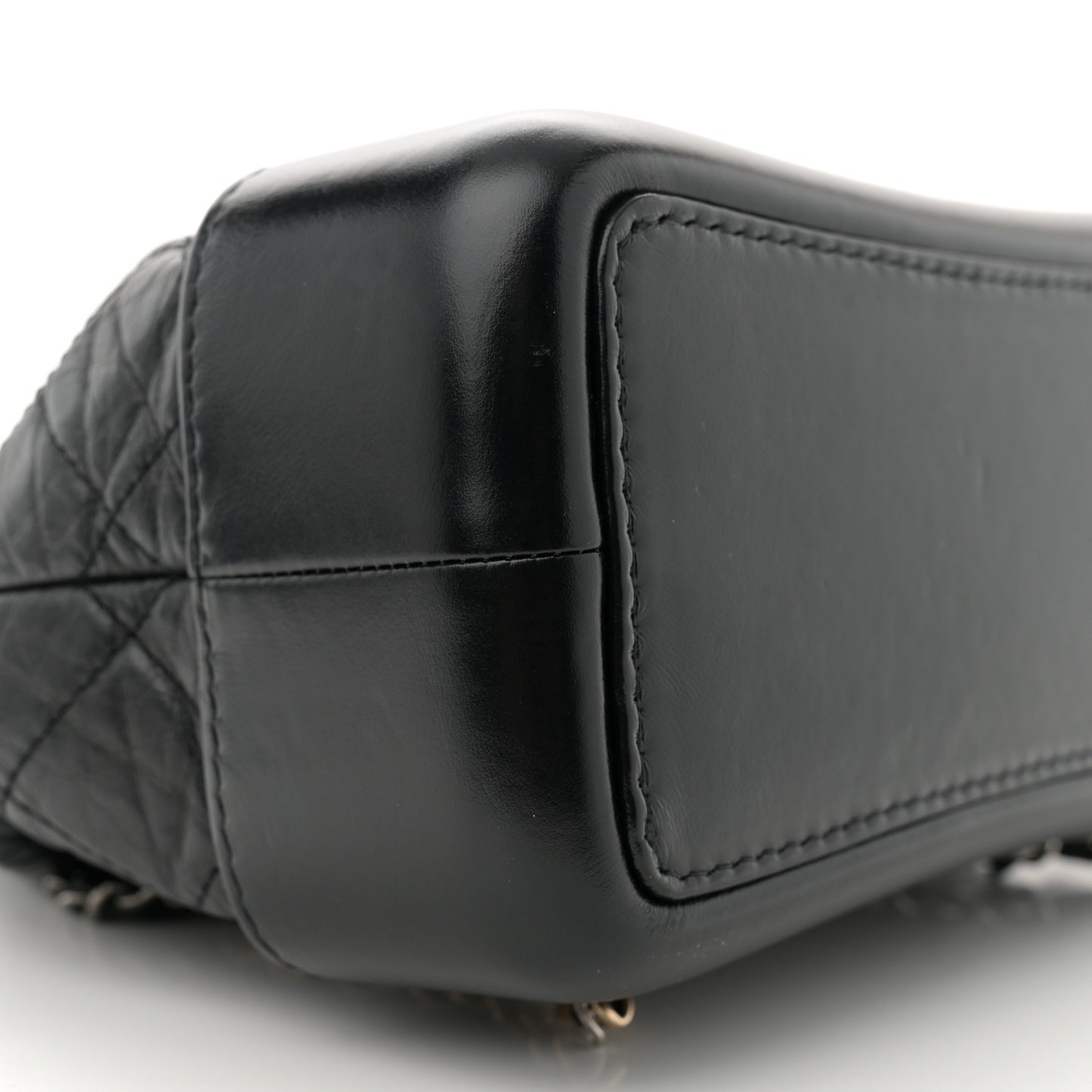 Aged Calfskin Quilted Small Gabrielle Backpack Black