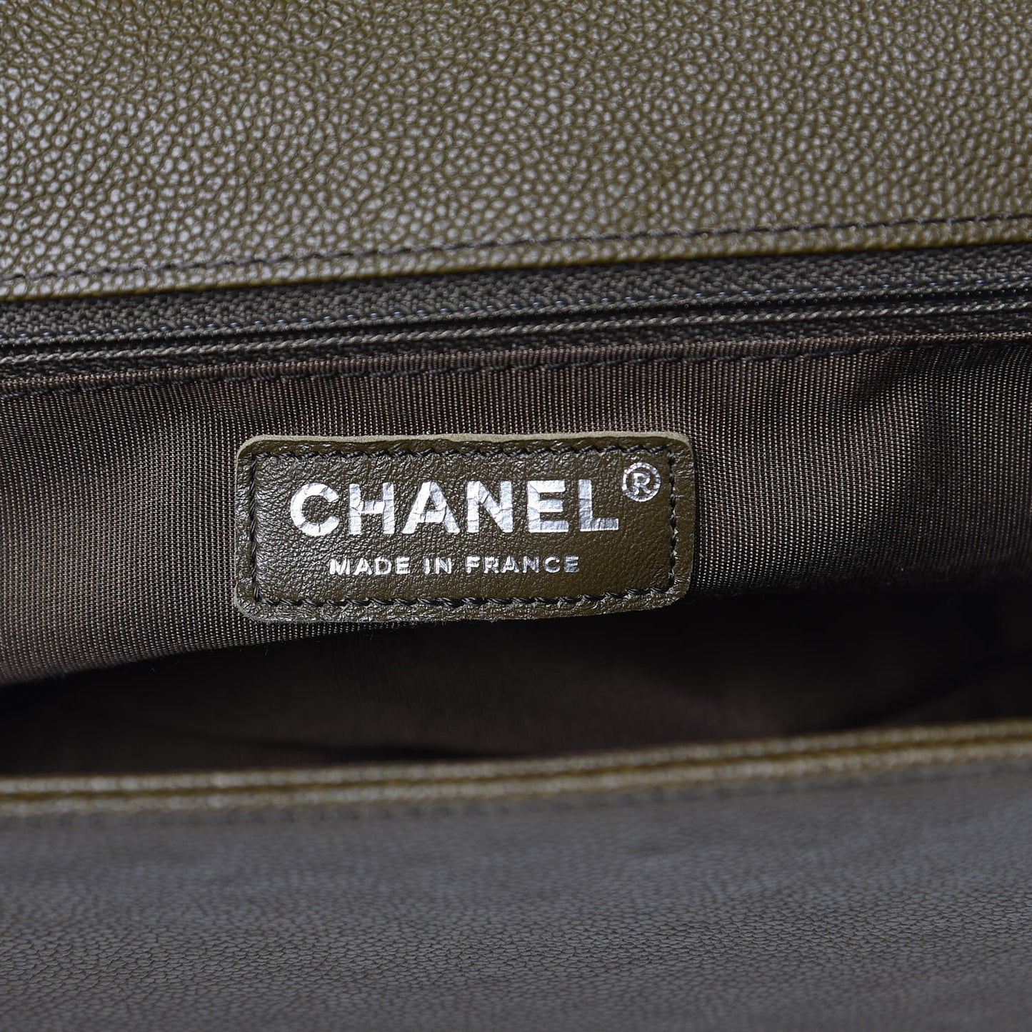 Caviar Quilted New Medium Boy Flap Khaki