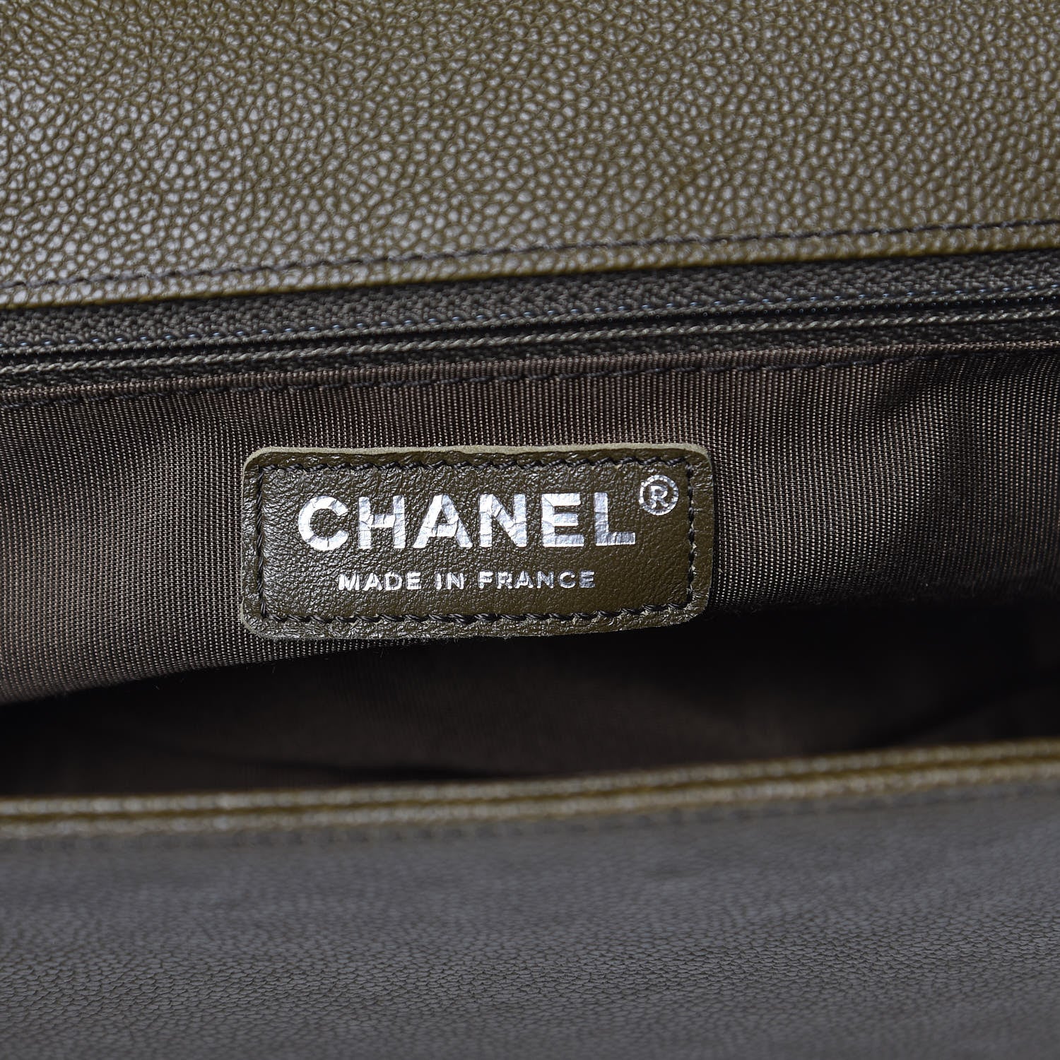 Chanel Caviar Quilted New Medium Boy Flap Khaki 6 of 13