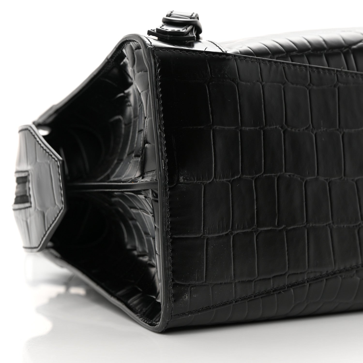 Balenciaga Semi Shiny Calfskin Crocodile Embossed Neo Classic Black Hardware S City Black 9 of 12