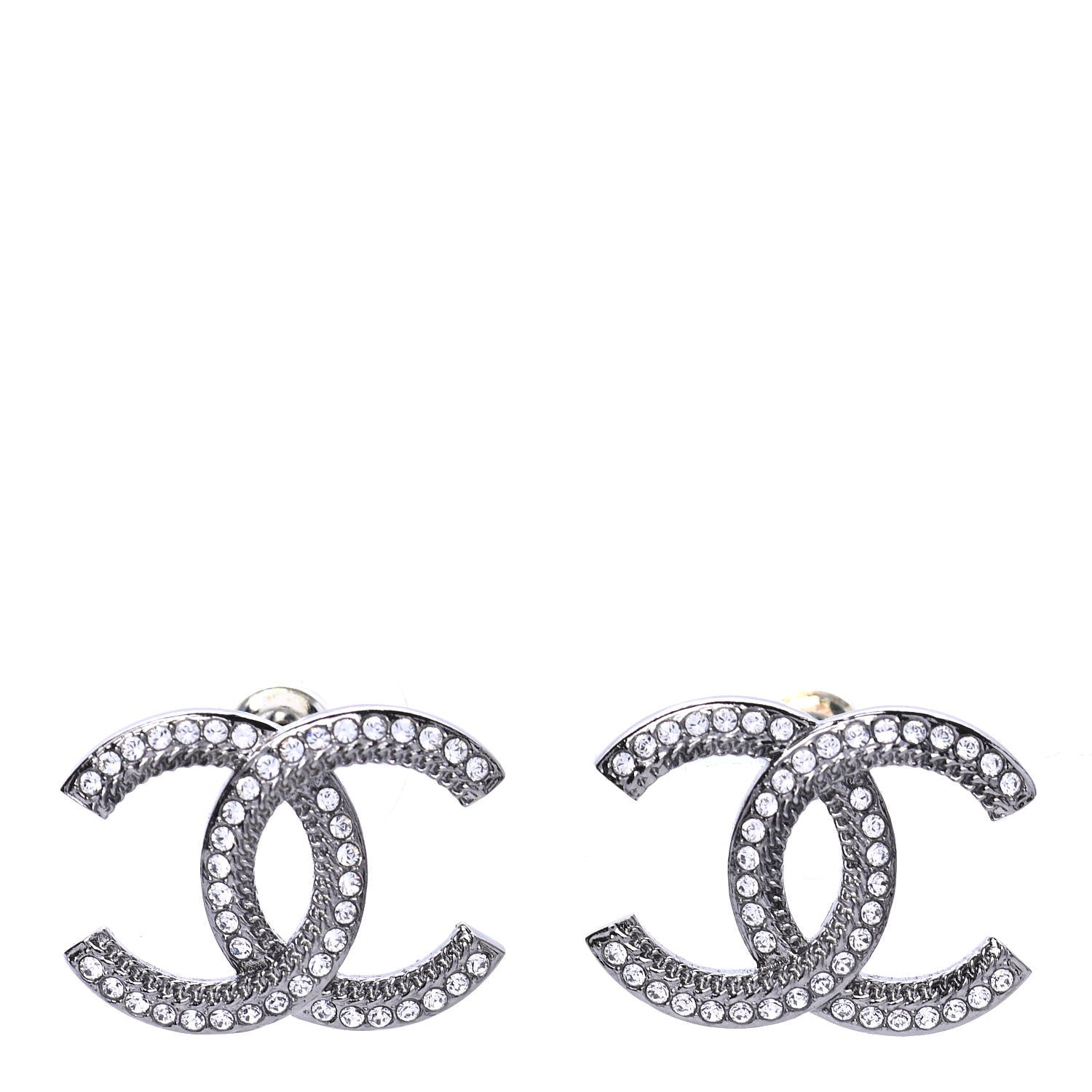 Chanel Ruthenium Crystal CC Earrings 1 of 4