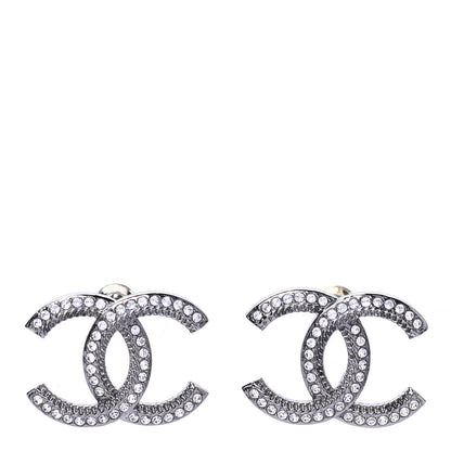 Chanel Ruthenium Crystal CC Earrings 1 of 4