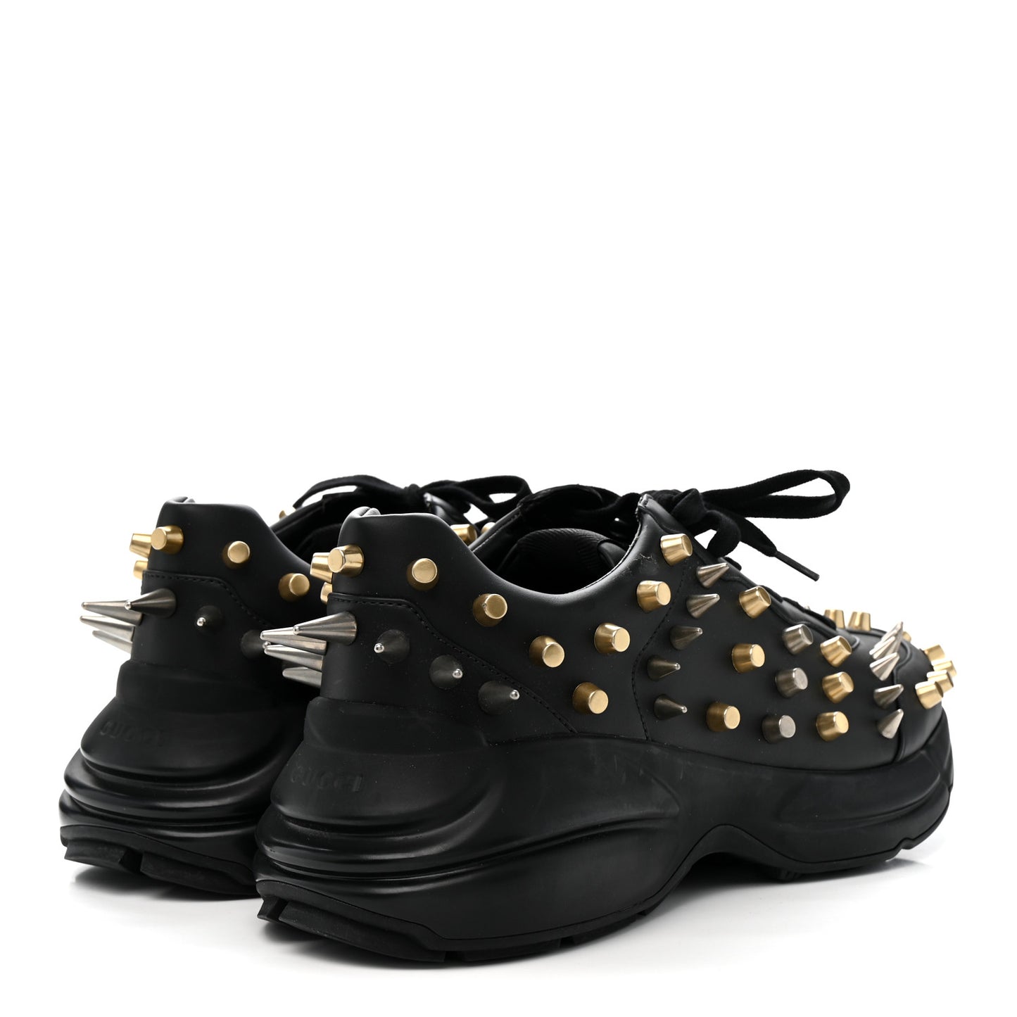 Demetra Spike Studded Mens Rhyton Sneakers 10 Black