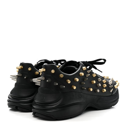 Gucci Demetra Spike Studded Mens Rhyton Sneakers 10 Black 5 of 10