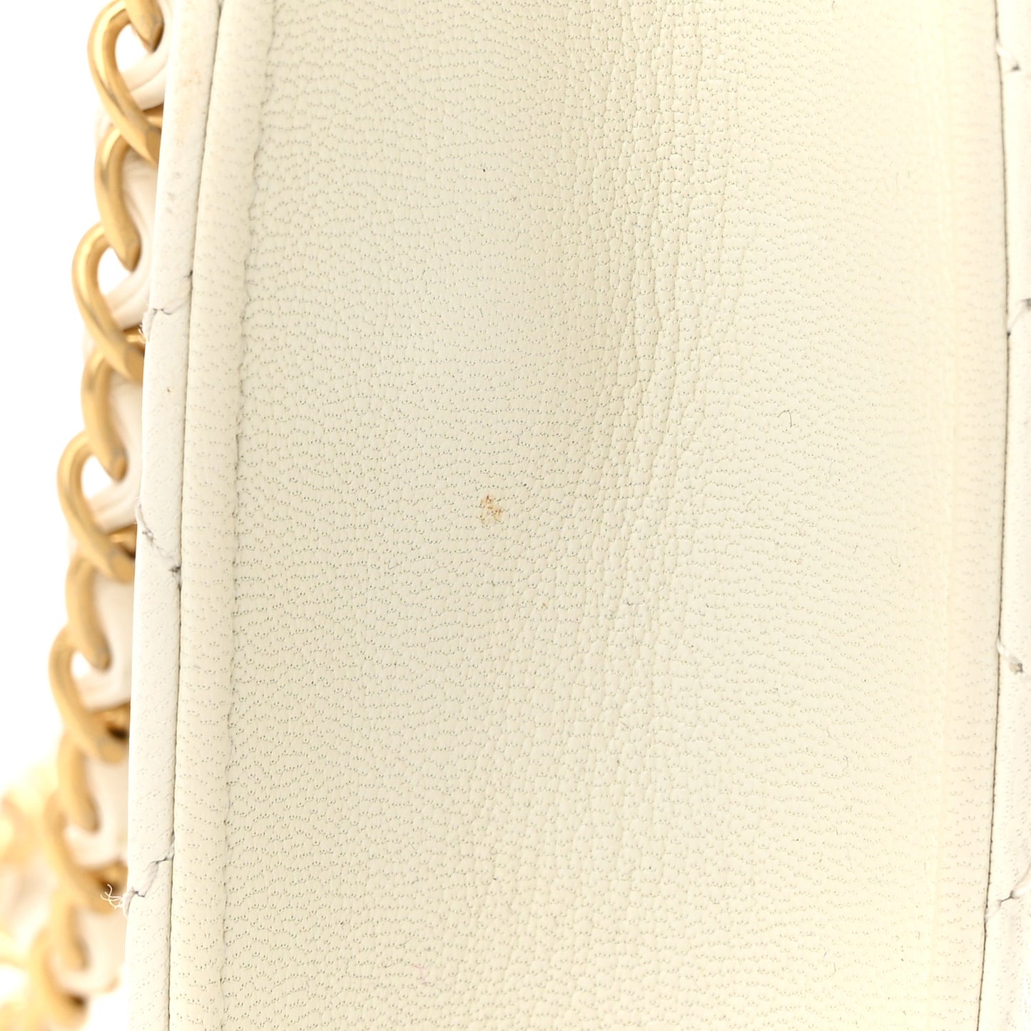 Lambskin Quilted Small Chic Pearls Flap White