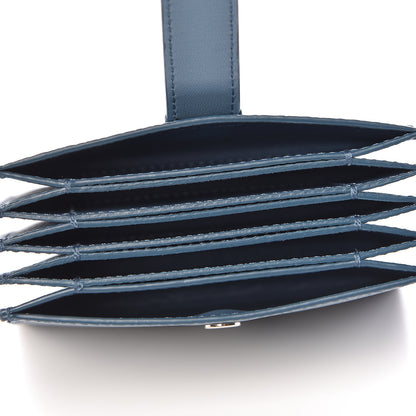 Celine Grained Calfskin Strap Accordion Cardholder Slate Blue 5 of 8