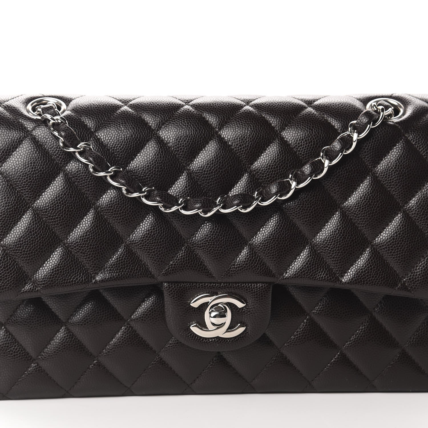 Chanel Caviar Quilted Medium Double Flap Brown 10 of 10