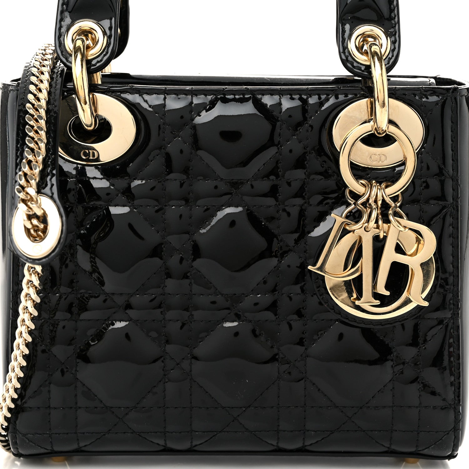 Christian Dior Patent Cannage Mini Lady Dior Black 7 of 10