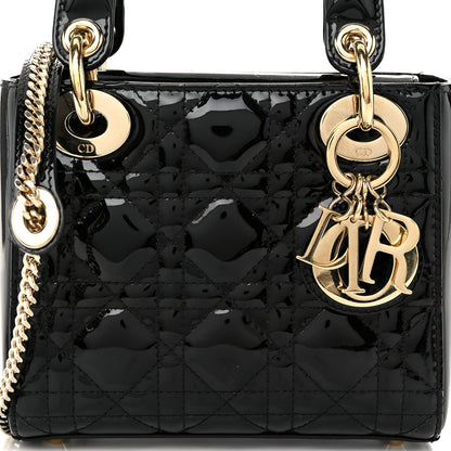 Christian Dior Patent Cannage Mini Lady Dior Black 7 of 10