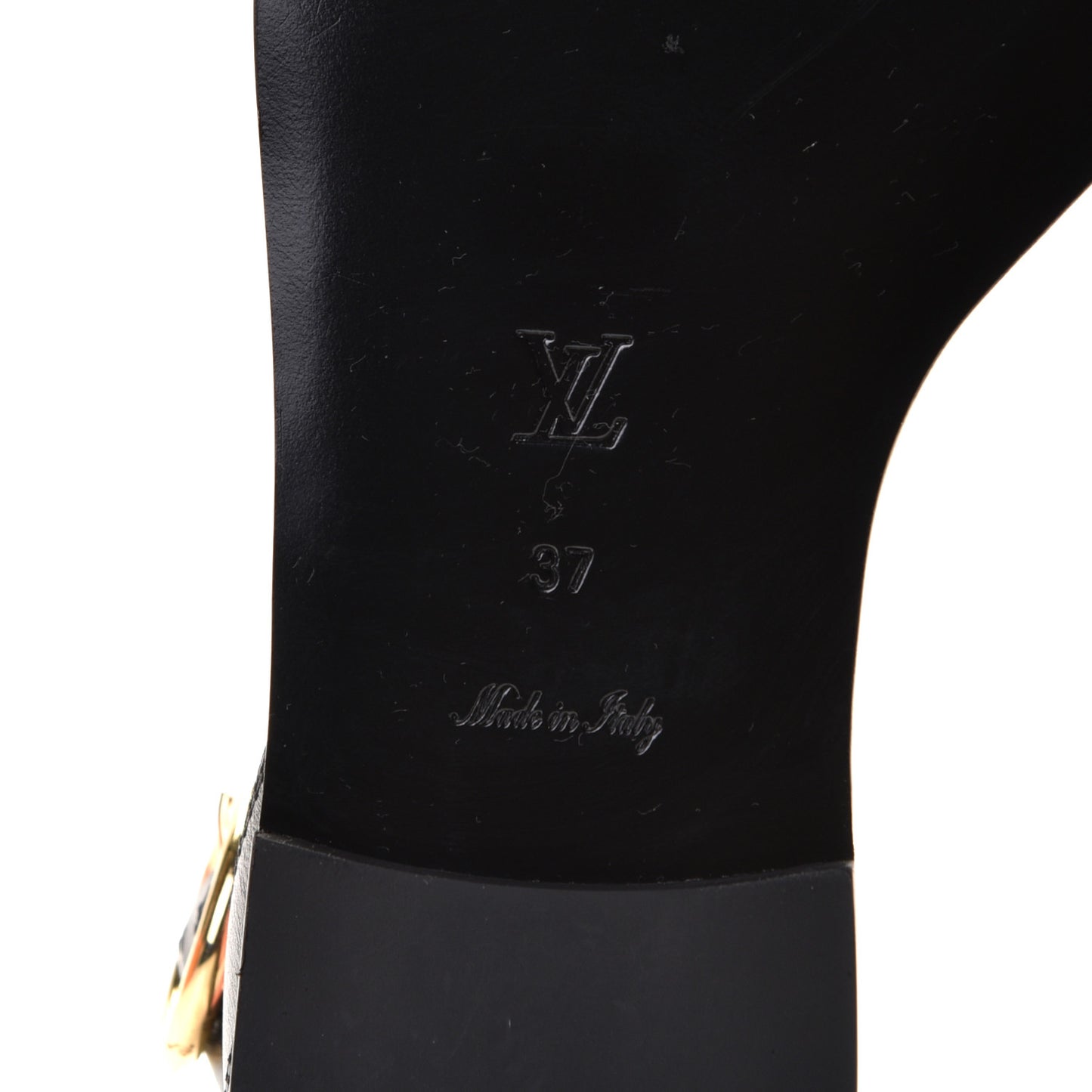 Calfskin Monogram Passenger Flat Sandals 37 Black