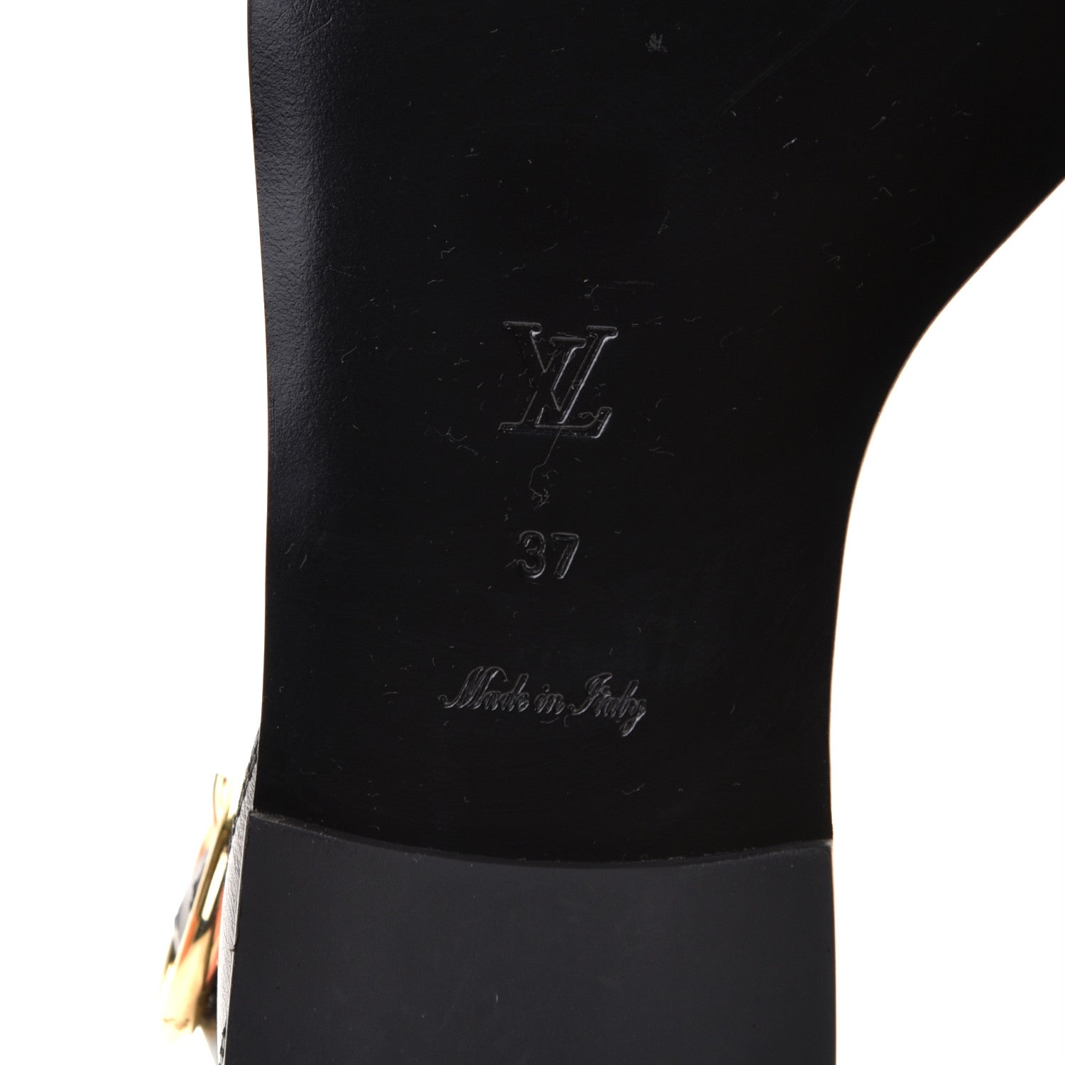 Louis Vuitton Calfskin Monogram Passenger Flat Sandals 37 Black 7 of 10