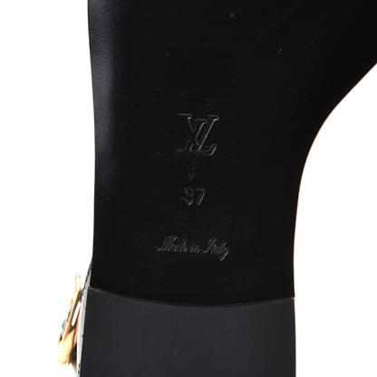 Louis Vuitton Calfskin Monogram Passenger Flat Sandals 37 Black 7 of 10