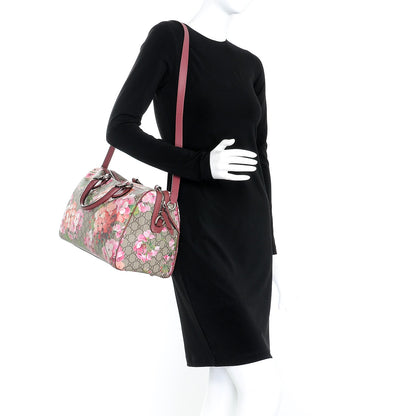 Gucci GG Supreme Monogram Blooms Medium Boston Beige Multicolor Dry Rose 2 of 17
