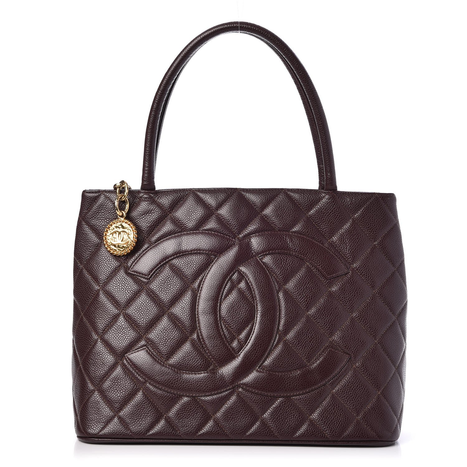 Chanel Caviar Quilted Medallion Tote Bordeaux 1 of 10
