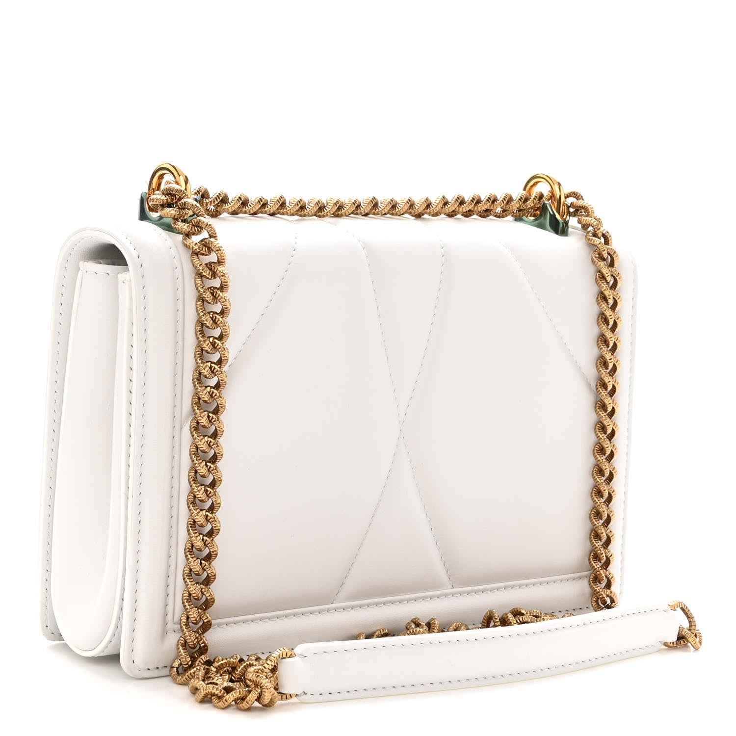 Dolce & Gabbana Calfskin Medium Devotion Crossbody Bag White 3 of 9