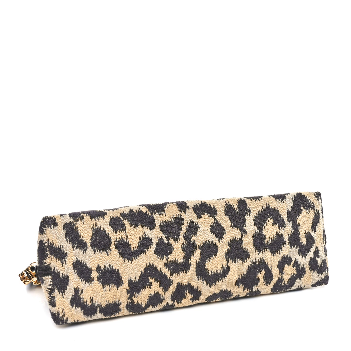 Canvas Leopard Print Cosmetic Pouch Beige