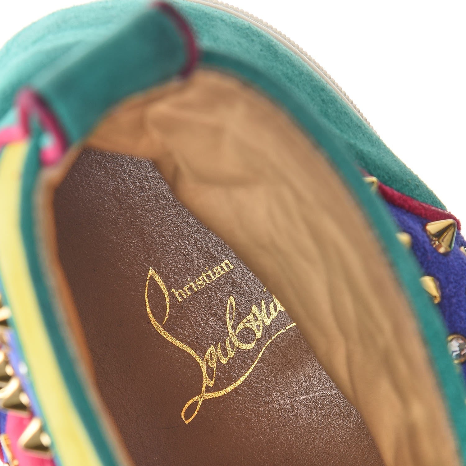 Christian Louboutin Mens Suede Louis Spikes Flat Sneakers 42 Multi 10 of 12
