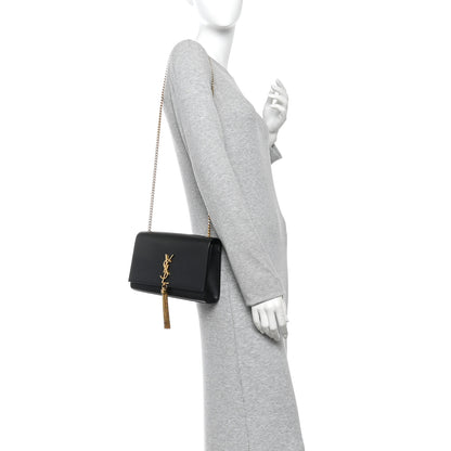 Saint Laurent Smooth Calfskin Medium Classic Monogram Kate Tassel Satchel Black 2 of 9
