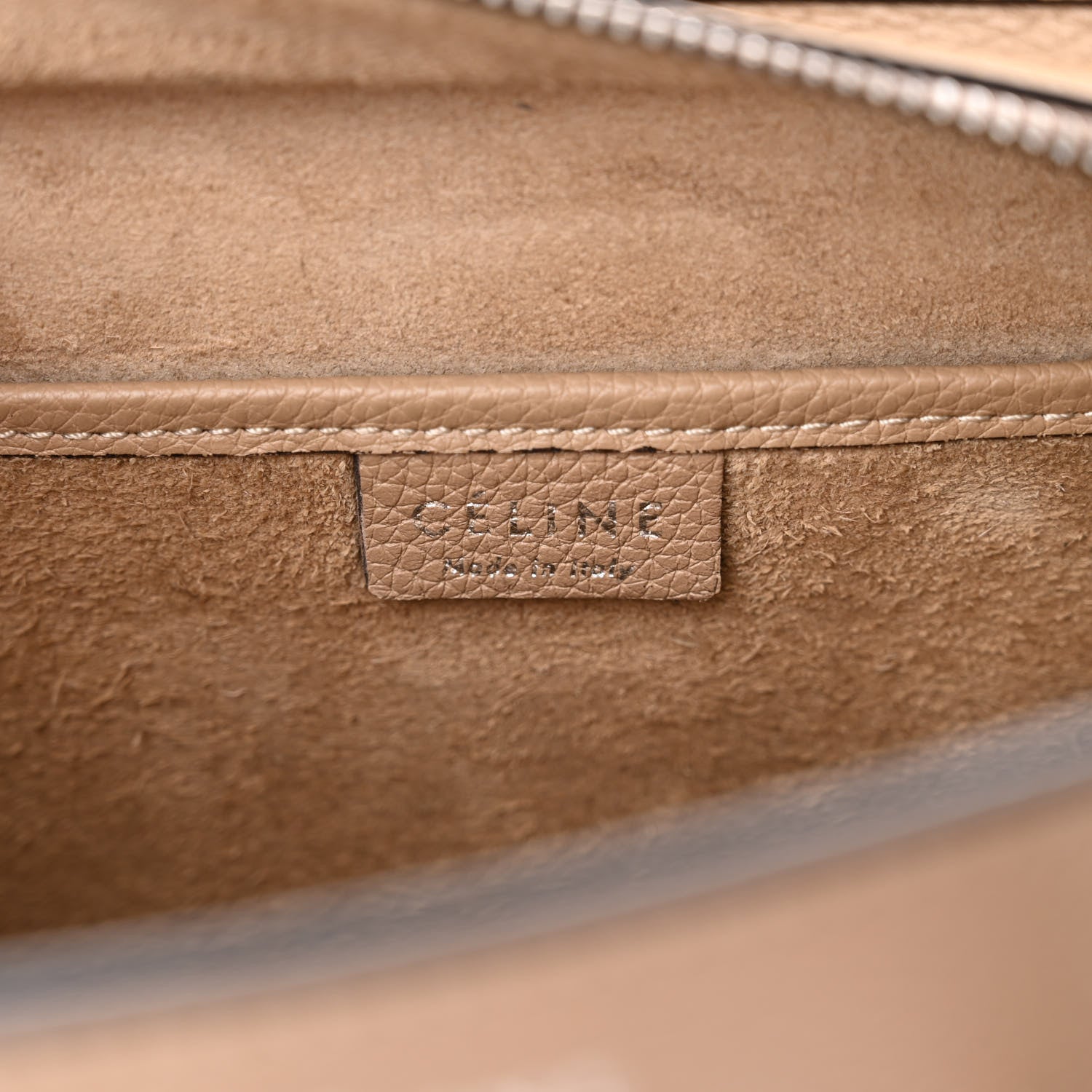 Celine Drummed Calfskin Nano Luggage Dune 6 of 20