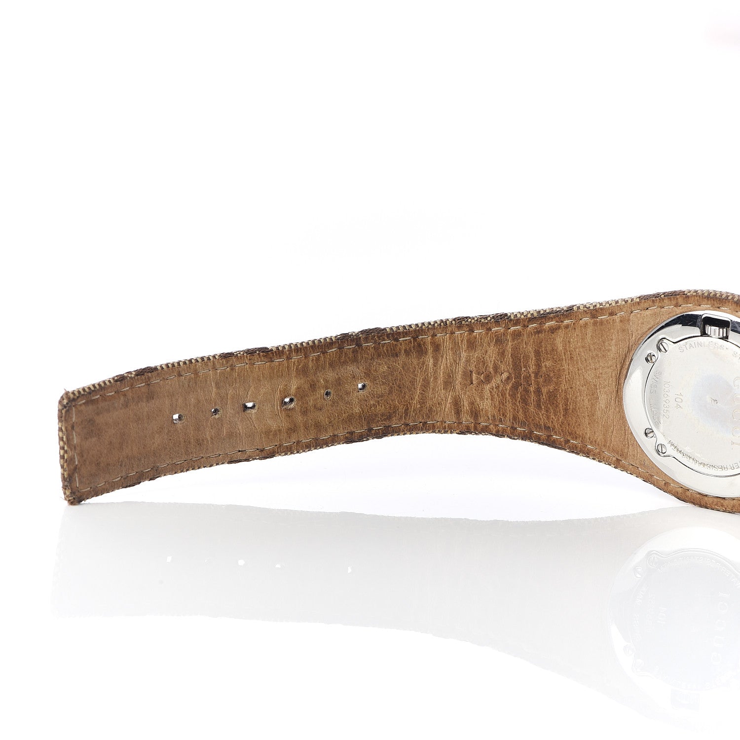 Gucci Stainless Steel Canvas 31mm 104 Monogram Quartz Watch Brown 6 of 8