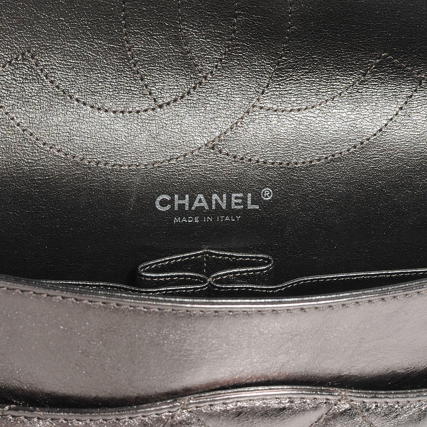Aged Calfskin 2.55 Reissue 228 Flap Dark Silver