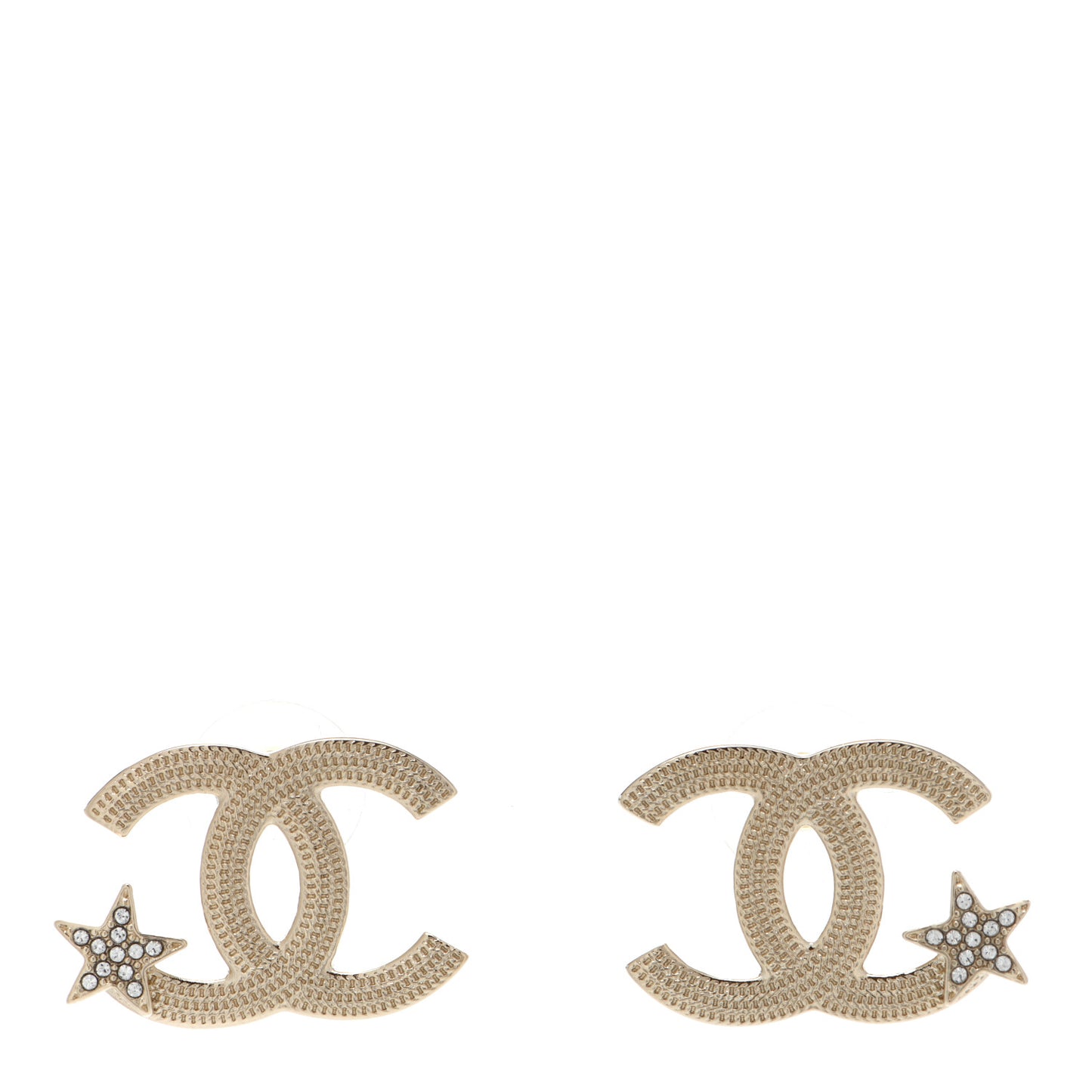 Crystal CC Star Earrings Gold