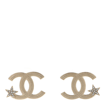 Chanel Crystal CC Star Earrings Gold 1 of 4