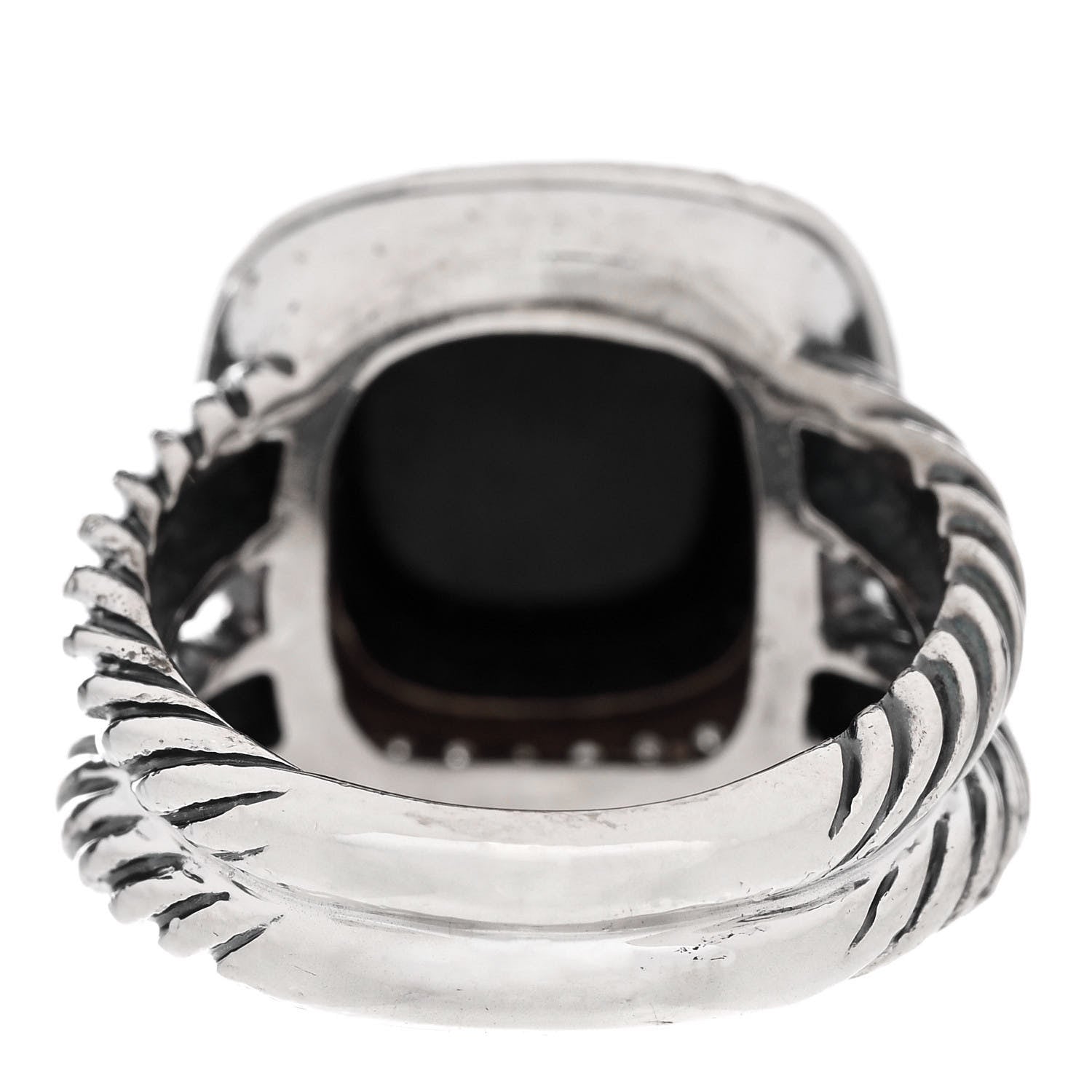David Yurman Sterling Silver Diamond Black Onyx 11mm Albion Ring 52 6 3 of 6