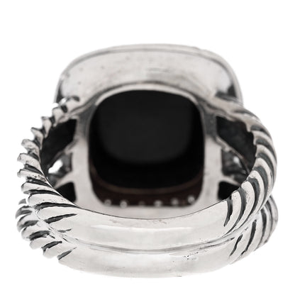 David Yurman Sterling Silver Diamond Black Onyx 11mm Albion Ring 52 6 3 of 6