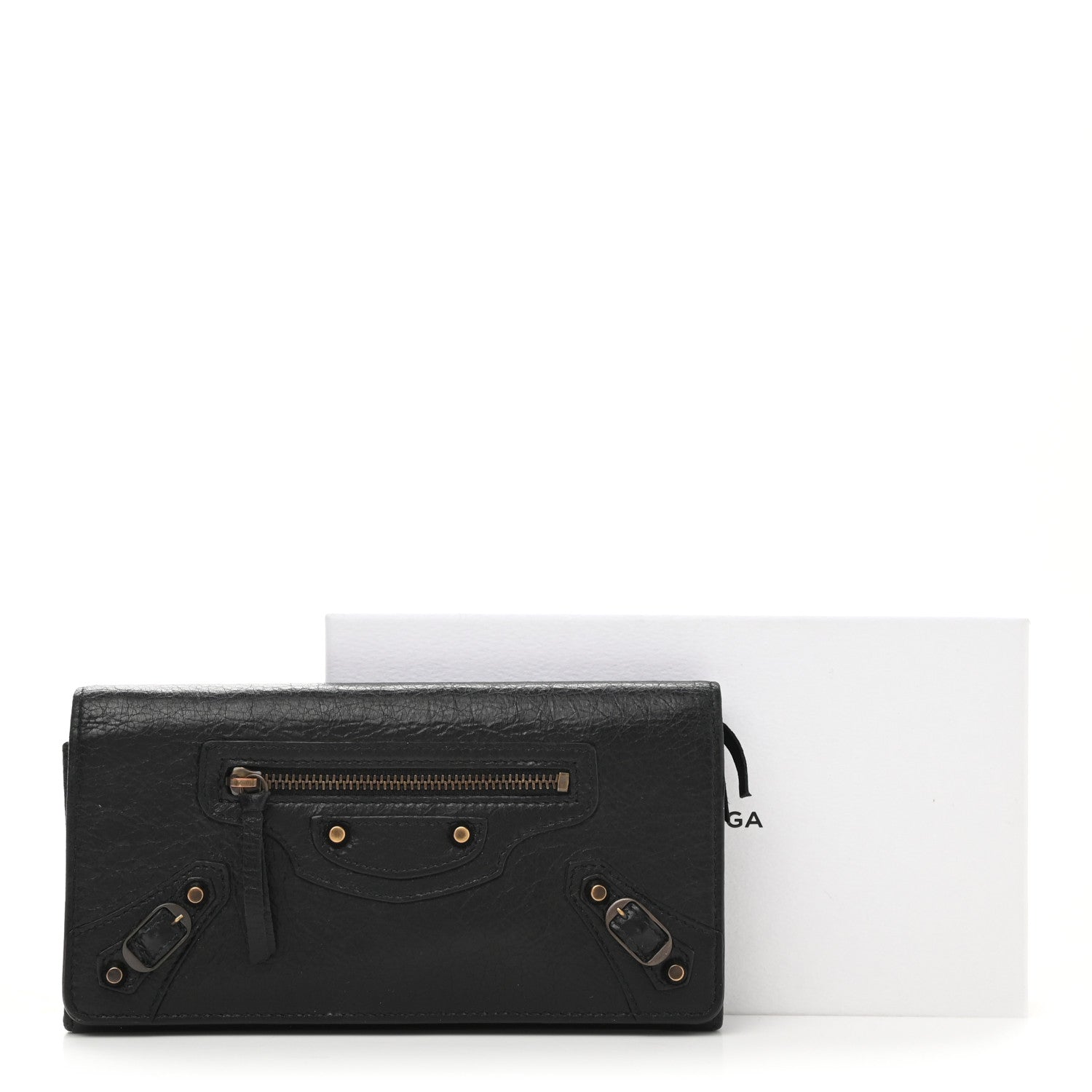 Balenciaga Agneau Classic Hardware Money Wallet Black 6 of 6