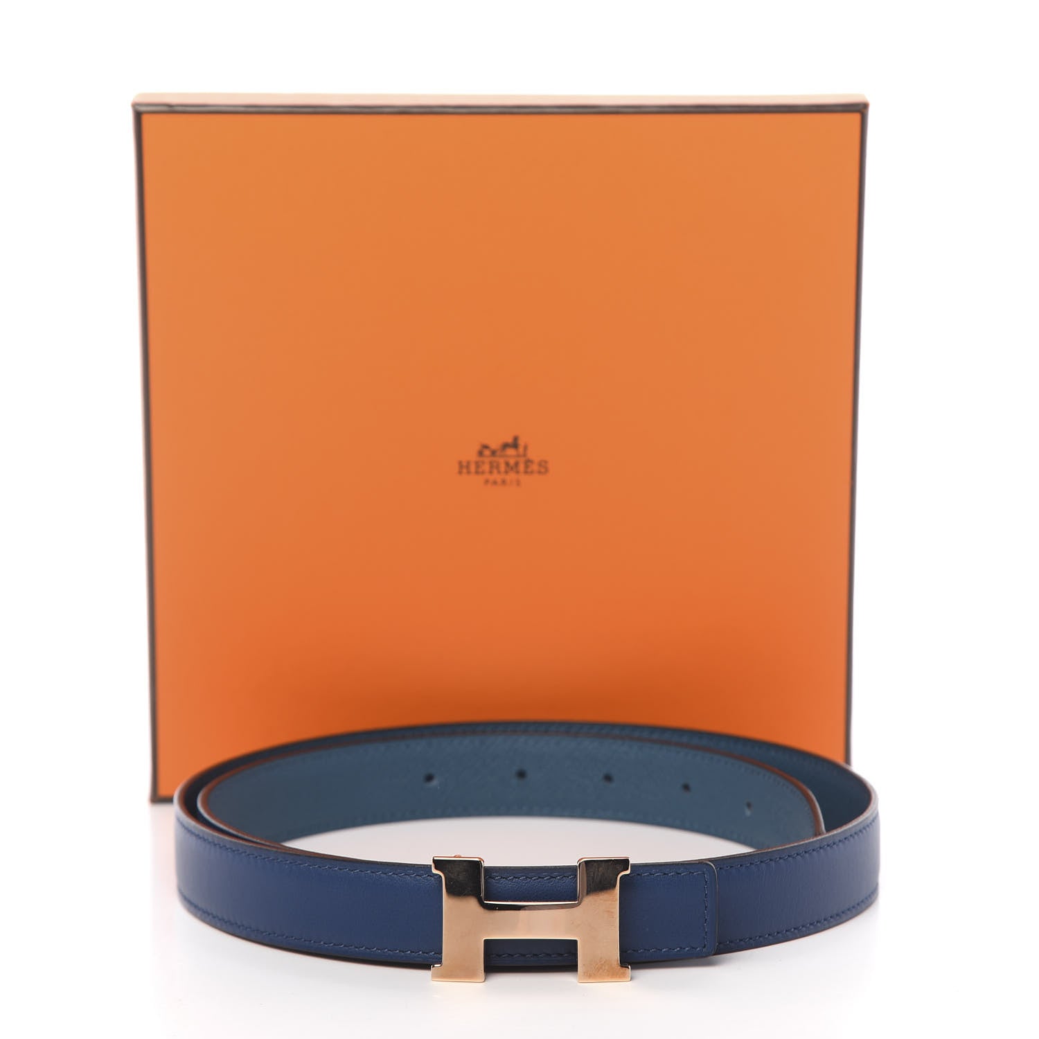 Hermes Swift Epsom 24mm Constance H Belt 85 Bleu Saphir Colvert 8 of 8