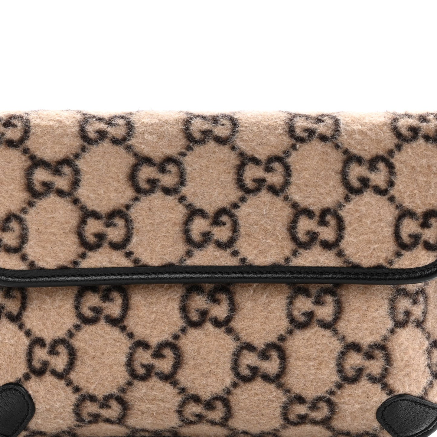Covered Wool GG Monogram Slim Belt Bag Beige